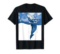 Violazione megattera Oceano Illustrazione Arte Blu Maglietta