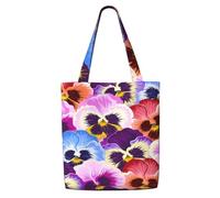 Viole del pensiero,Borse della spesa riutilizzabili, borse per la spesa, borsa a tracolla in tela di grande capacità