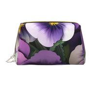 Viole del pensiero Fiore Stampato Makeup Bag per le Donne Portatile In Pelle Make up Bag Viaggio Cerniera Cosmetici Borse Organizzatore