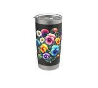 Viole Del Pensiero Multicolore E Delicato Bianco Margherite Forme Mania Bicchiere termico in acciaio inox doppia parete