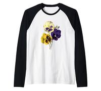 Viole del Pensiero Vintage Giardiniere Fiore del Maglia con Maniche Raglan