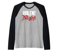 Violent Night Santa Hammer in Hand Front & Back Maglia con Maniche Raglan