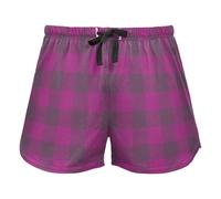Violet Buffalo Plaid Halloween Pajama Bottoms for Women, Elastic Waist Drawstring Lounge Shorts Yoga,S