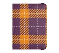 Violet Buffalo Plaid Tartan Scozia Viola Porta passaporto e carta di vaccino Combo Travel passaporto portafoglio passaporto porta passaporto per uomini e donne impermeabile, Multicolore, 1 size,