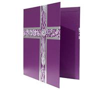 Violet Ceremonial Binder with Silver-Tone Foil | 1 Inch Spine | Three Ring with Interior Pocket | Purple Liturgical Color for Advent, Lent, and Funerals | Perfect for Holding Readings or Sheet Music