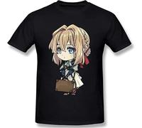 Violet Evergarden 3D Print Short Sleeve Fashion T Shirt for Men 100% Cotton S