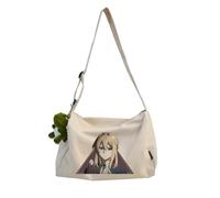 Violet Evergarden Borsa a tracolla anime carino borsa a tracolla 30 * 20 * 20 cm borsa da viaggio in tela borsa a tracolla adolescente grande capacità borsa, Bianco sporco Tipo 2, 30*20*20CM