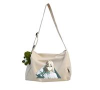 Violet Evergarden Borsa a tracolla anime carino borsa a tracolla 30 * 20 * 20 cm borsa da viaggio in tela borsa a tracolla adolescente grande capacità borsa, Bianco sporco Tipo 6, 30*20*20CM
