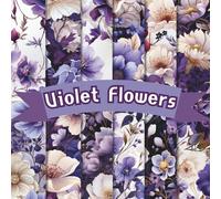 Violet Flowers Scrapbook Paper Craft Pad: 12 Purple Floral Designs, 24 Double-Side Sheets Printed on 8.5"x8.5" Size Paper With Premium Vibrant Colors. Great For Card Making, Junk Journal, Decoration, Collage, Decoupage, Gift Wrapping, Cardstock, DIY Etc.