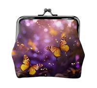Violet-Gold Butterflies3 stampa piccolo sacchetto bacio serratura portamonete per le donne portamonete portamonete, portafoglio per carte di credito