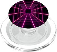 Violet Grid Tunnel Prospettiva Design futuristico PopSockets PopGrip per MagSafe