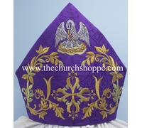 VIOLET Mitra Bishop's Mitre Ricamo PELICAN, Mitre, NEW