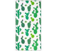 Violetpos Asciugamano da spiaggia con cactus e cuore, extra large, 180 x 90 cm, 250 g/m², in microfibra, senza sabbia, ad asciugatura rapida, ideale come regalo per le vacanze, con borsa per il