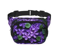 Violets in Bloom - Marsupio alla moda con stampa alla moda, unisex, borsa messenger alla moda, da viaggio, nero, taglia unica