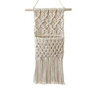 Violiica Borsa portaoggetti in corda di cotone intrecciata da appendere alla parete, organizer decorativo per casa, soggiorno, camera da letto, tasca a rete macramè fatta a mano (30 x 50 cm)