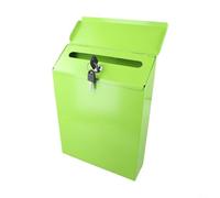 Violiica Cassetta delle lettere rustica in metallo, montaggio a parete, con serratura di sicurezza, stile campagna, per esterni (verde)