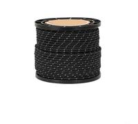 Violiica Corda riflettente da 50 m per campeggio all'aperto, 4 mm di spessore, resistente alle intemperie, visibilità per escursioni e attrezzatura di sopravvivenza (nero)