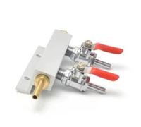 Violiica Distributore di gas CO2 per birra a 2 vie con raccordi a barretta da 1/4 "Collettore in alluminio per sistemi di fusti fatti in casa