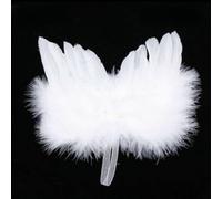 Violiica For Vintage Feather Hanging Angel Wings Ornamento albero di Natale, bianco, set da 10 pezzi