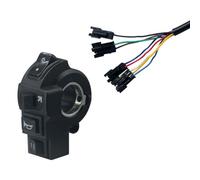 Violiica Interruttore elettrico per bicicletta per scooter e bici elettrica con indicatori di direzione, controllo del faro posteriore e cruise control per manubrio inferiore a 22,5 mm