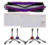 Violiica Kit di filtri a spazzola laterale a rullo principale per Midea M9, VCR S10 Plus, per Eureka E20 Plus e NERE10s con 4 spazzole laterali e 2 filtri per prestazioni di pulizia ottimali