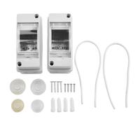 Violiica Scatola di distribuzione elettrica piccola impermeabile IP65 con 1 fila per 2 moduli, contenitore da parete in resina ABS per esterni, giardino, fattoria o uso in ambienti umidi, porta in PC