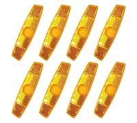 Violiica Set di 8 riflettori per raggi della bicicletta, con catadiottri posteriori Cat Eye per la sicurezza, colore bianco/giallo, 11,5 x 1,5 x 2,75 cm