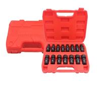 Violiica Set di chiavi a bussola da 3/8" per bussole girevoli a impatto, 6 punti metrici, 8-22 mm, flessibile a 360° per spazi ristretti, in acciaio al cromo molibdeno, 42 pezzi