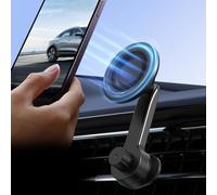 Violiica Supporto per telefono da auto per cruscotto dell'auto con braccio rinforzato regolabile girevole a 360° forte forza magnetica funzionamento con una sola mano per iPhone e smartphone Android