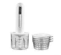 Violiica Tritacarne elettrico e piccolo tritacarne con lame in acciaio inox, 3 tazze, mini processore ricaricabile tramite USB per elettrodomestici da cucina (bianco)