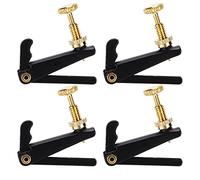 Violin Fine Tuners 4Pcs | Metal String Adjuster for 3/4 & 4/4 Violins | Replacement Tuners for Acoustic/Electric Violin Accessories | Gold Screws, Non - Tarnishing