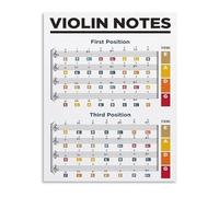 Violin Finger Position Chart Music Notes Guide Educational Reference Poster Metal Tin Sign Wall Art for Living Room(Unframed,16x24inch(40x60cm))