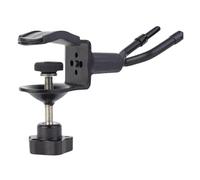 Violin Hanger For Music Stand - Black Steel, Heavy Duty Violin Viola Stand For Microphone, Regolabile U-Mount Morsetto Fits 3/4 Inch Tubing, Built-In Bow Holder, Padded | Studenti, Players, Bedroom,