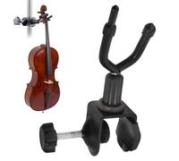 Violin Hanger, Hook Attachment for Sheet Music Stand, 6.69x3.54x1.57inches, Space-Saving Instrument Holder, Adjustable Clamp Design, Black 1-Pack, Studio, Practice, Performance