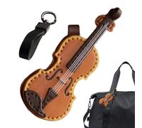 Violin Key Ring - Tiny Violin Keychain, Leather Violin & Cello Keychain | Musical Instrument Keychain for Music Lover, Purse Charm, Bag Pendant for Men Women