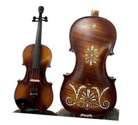 Violini 4/4 violino intarsiato bel fondo a conchiglia e testa di uomo intagliata top in abete europeo