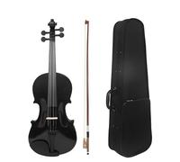 Violini Per Adulti Set Di Violini In Legno Massello Nero Con Custodia In Stoffa E Archetto Per Esercitazioni Professionali(1-8 black)
