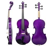 Violini per Studenti 4/4 Violino Acustico A Grandezza Naturale Violino In Tiglio Colorato Violino In Legno Massello Nero Con Custodia Per Il Trasporto Arco In Legno Brasiliano Professionale Violino (