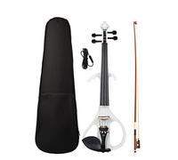 Violini per Studenti 4/4 Violino Elettrico Bianco Set Ebano Raccordi Cordiera Tastiera Mentoniera Con Arco Di Violino Cavo Audio Studente Violino Professionale Violino