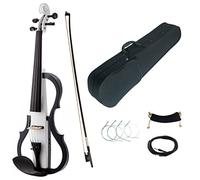 Violini per Studenti Kit Per Violino Elettrico Silenzioso In Legno Massello Bianco Di Dimensioni 4/4 Con Sintonizzatore Del Volume In Ebano Professionale Violino