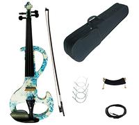 Violini per Studenti Kit Violino Silenzioso Elettronico Professionale In Legno Massello Colorato 4/4 Con Raccordi In Ebano A Grandezza Naturale Professionale Violino (Color : 03)