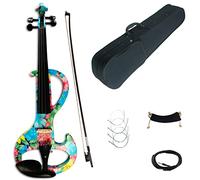 Violini per Studenti Kit Violino Silenzioso Elettronico Professionale In Legno Massello Colorato 4/4 Con Raccordi In Ebano A Grandezza Naturale Professionale Violino (Color : 01)