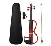 Violini per Studenti Set Di Violino Elettrico Kit Violino Rosso Silenzioso In Legno Massiccio Raccordo In Ebano Con Custodia Per Violino In Tela Arco In Legno Brasiliano Professionale Violino
