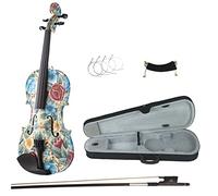 Violini per Studenti Violino Da Studente In Legno Massello A Grandezza Naturale 4/4 Con Motivo Floreale Per Principianti Con Raccordi In Ebano Professionale Violino (Color : 02)