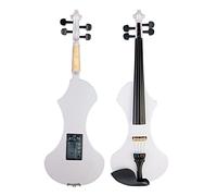 Violini per Studenti Violino Elettrico 4/4 Bianco Opaco Full Size In Legno Massello Set Di Violino Elettronico/silenzioso Con Arco Per Violino Custodia Per Violino Corde Per Violino Professionale Viol