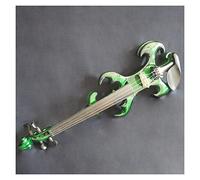 Violini per Studenti Violino Elettrico 4/4 in Legno Massello Verde A 4 Corde dal Design Unico con Custodia Rigida Kit di Strumenti A Corda per Adulti Professionale Violino