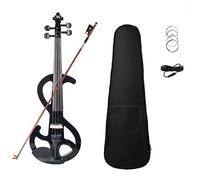 Violini per Studenti Violino Elettrico Nero Full Size 4/4 In Legno Massello Nero Violino Elettronico Violino Silenzioso Con Custodia Arco Per Violino Professionale Violino