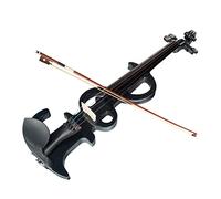Violini per Studenti Violino Elettrico Nero Full Size 4/4 SolidWood Violino Elettronico/Violino Silenzioso Raccordi In Ebano Con Custodia Arco In Legno Brasiliano Professionale Violino