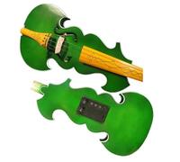 Violini Violino con pannello multicolore Violino elettronico a 4 corde Aspetto del violino con motivo selezionato(Green)