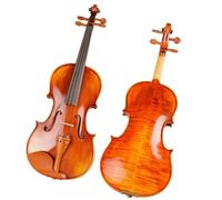 Violini Violino con verniciatura artigianale a strisce naturali in acero con custodia arco per violino 4/4 3/4 1/2 1/4(4/4)